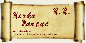 Mirko Martać vizit kartica